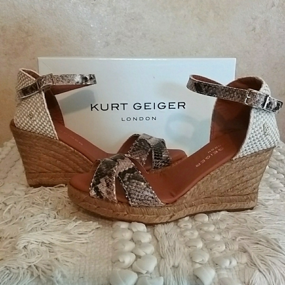 Kurt Geiger Nib Snakeprint Wedges 7.5 - image 1